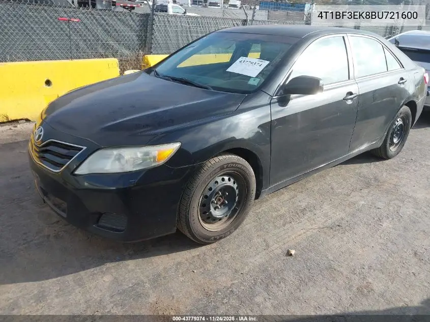 4T1BF3EK8BU721600 2011 Toyota Camry Le