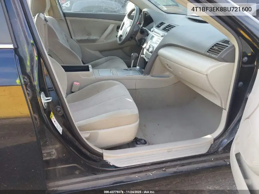 4T1BF3EK8BU721600 2011 Toyota Camry Le