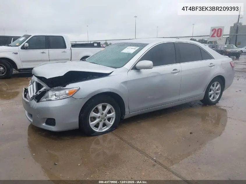 4T4BF3EK3BR209393 2011 Toyota Camry Le