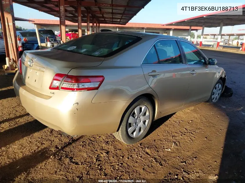 4T1BF3EK6BU188713 2011 Toyota Camry Le