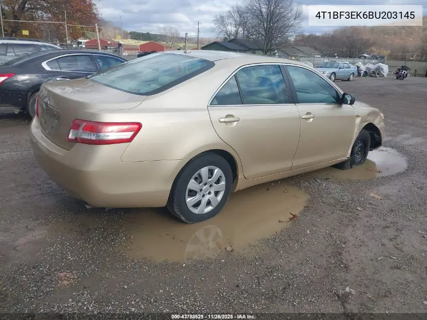 4T1BF3EK6BU203145 2011 Toyota Camry Le