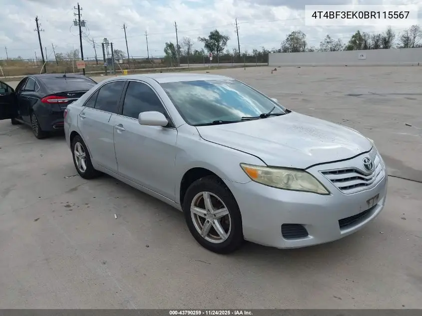 4T4BF3EK0BR115567 2011 Toyota Camry