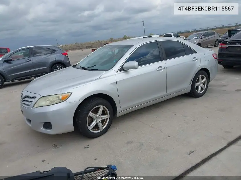 4T4BF3EK0BR115567 2011 Toyota Camry