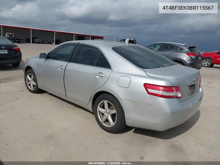 4T4BF3EK0BR115567 2011 Toyota Camry