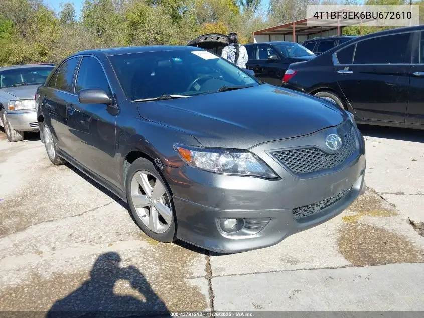 4T1BF3EK6BU672610 2011 Toyota Camry Se