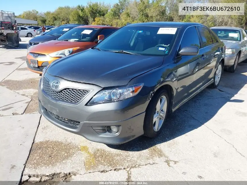 4T1BF3EK6BU672610 2011 Toyota Camry Se
