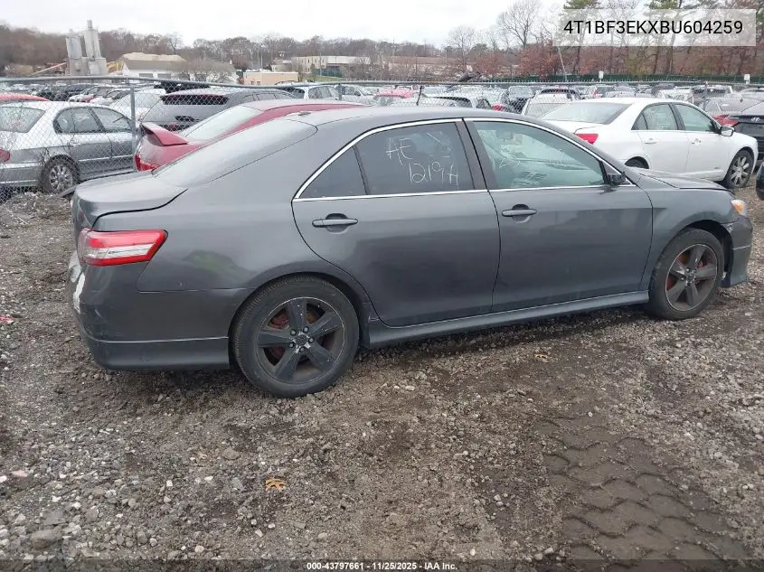 4T1BF3EKXBU604259 2011 Toyota Camry Se
