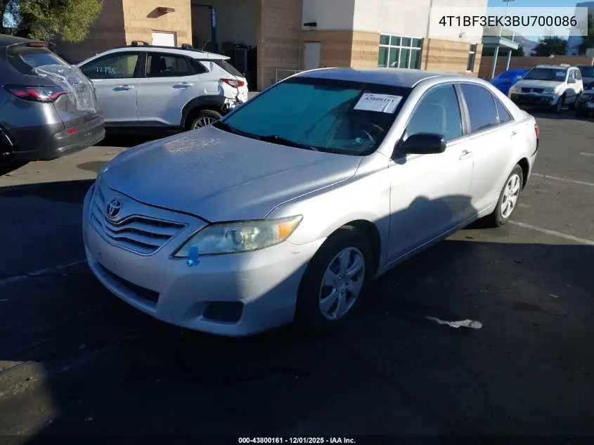 4T1BF3EK3BU700086 2011 Toyota Camry Le
