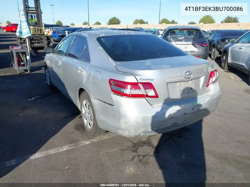 4T1BF3EK3BU700086 2011 Toyota Camry Le