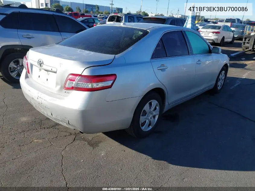 4T1BF3EK3BU700086 2011 Toyota Camry Le