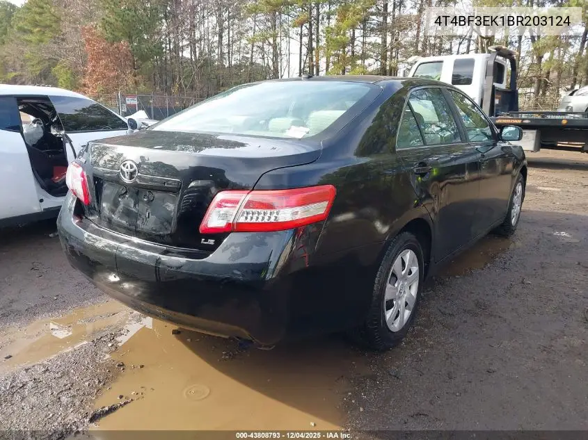 4T4BF3EK1BR203124 2011 Toyota Camry Le