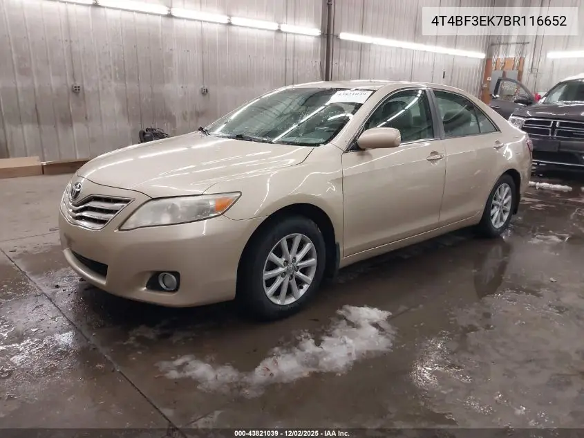 4T4BF3EK7BR116652 2011 Toyota Camry Xle