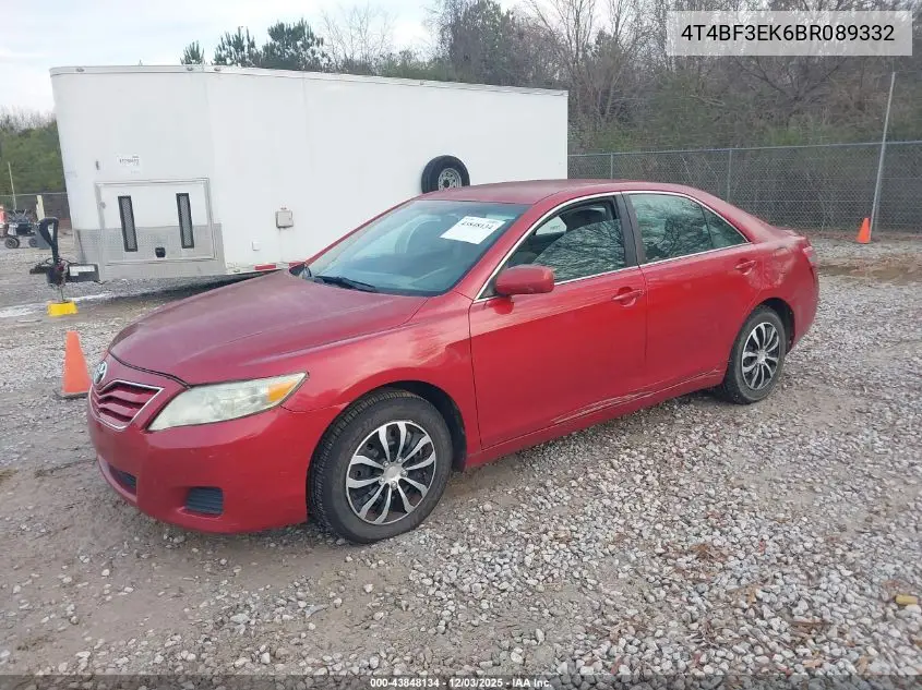 4T4BF3EK6BR089332 2011 Toyota Camry Le