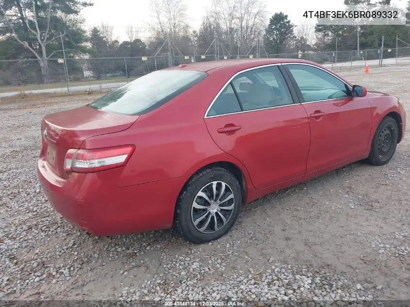 4T4BF3EK6BR089332 2011 Toyota Camry Le