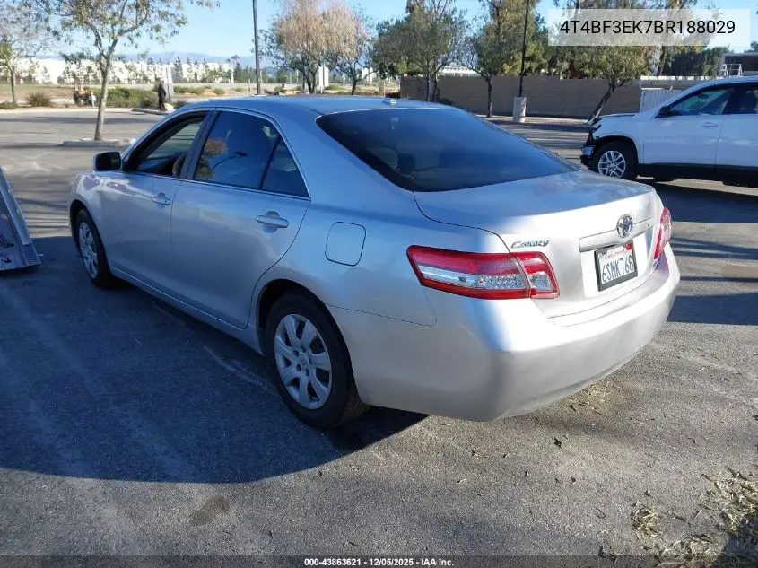 4T4BF3EK7BR188029 2011 Toyota Camry Le