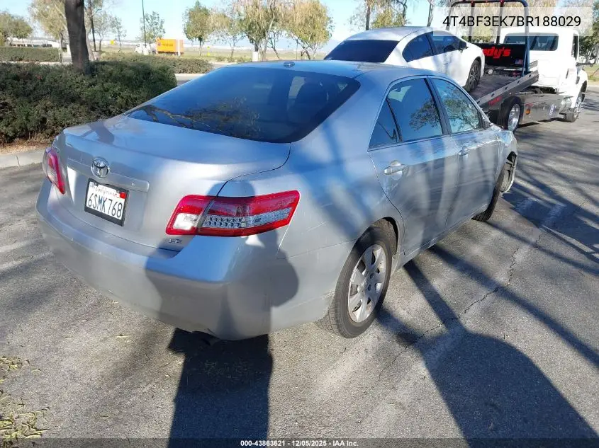 4T4BF3EK7BR188029 2011 Toyota Camry Le