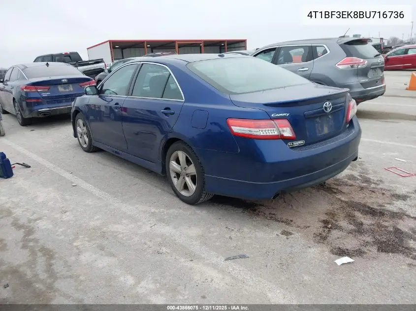 4T1BF3EK8BU716736 2011 Toyota Camry Se