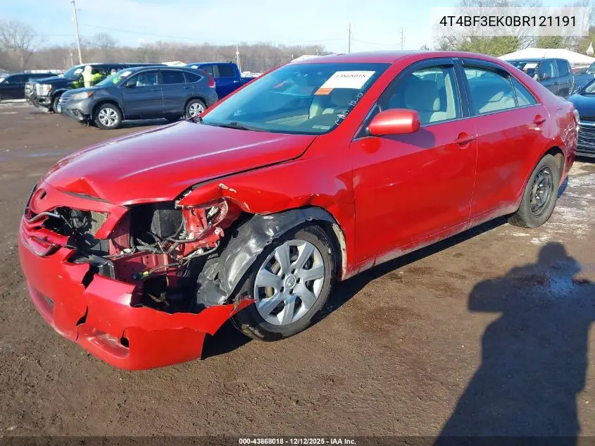4T4BF3EK0BR121191 2011 Toyota Camry Le