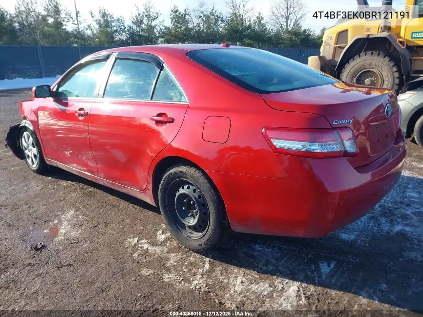 4T4BF3EK0BR121191 2011 Toyota Camry Le