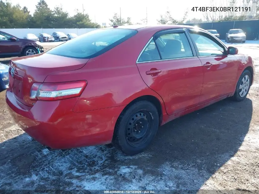 4T4BF3EK0BR121191 2011 Toyota Camry Le