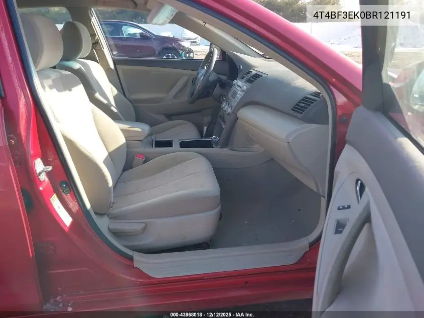 4T4BF3EK0BR121191 2011 Toyota Camry Le