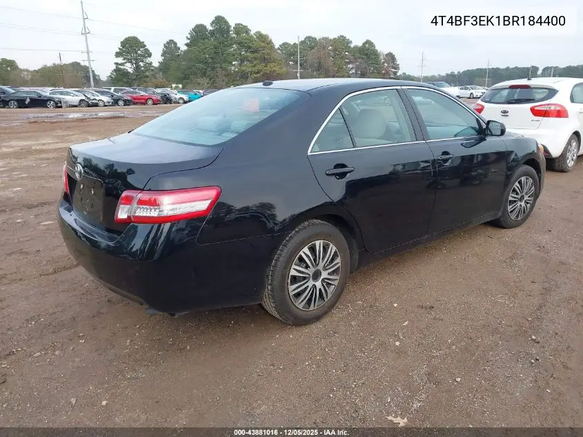 4T4BF3EK1BR184400 2011 Toyota Camry