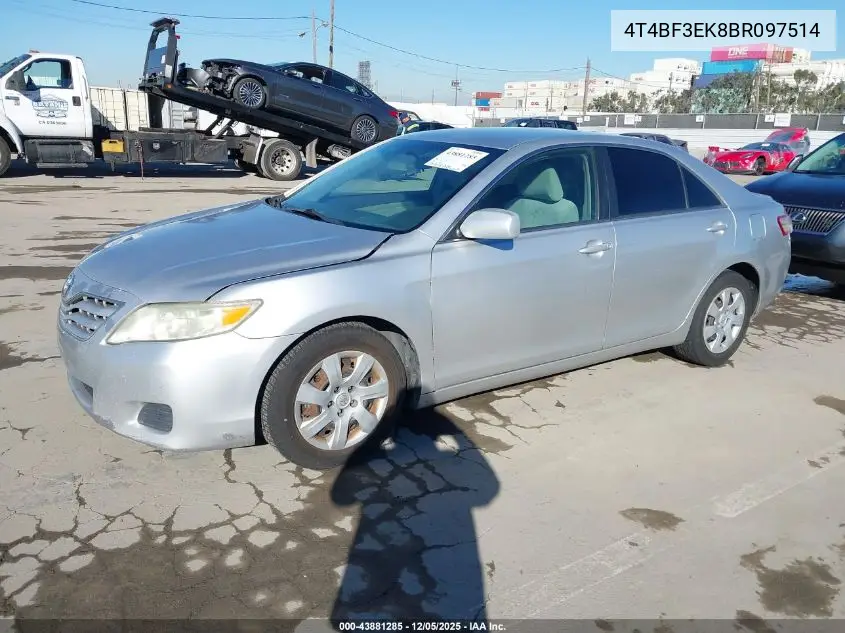 4T4BF3EK8BR097514 2011 Toyota Camry Le