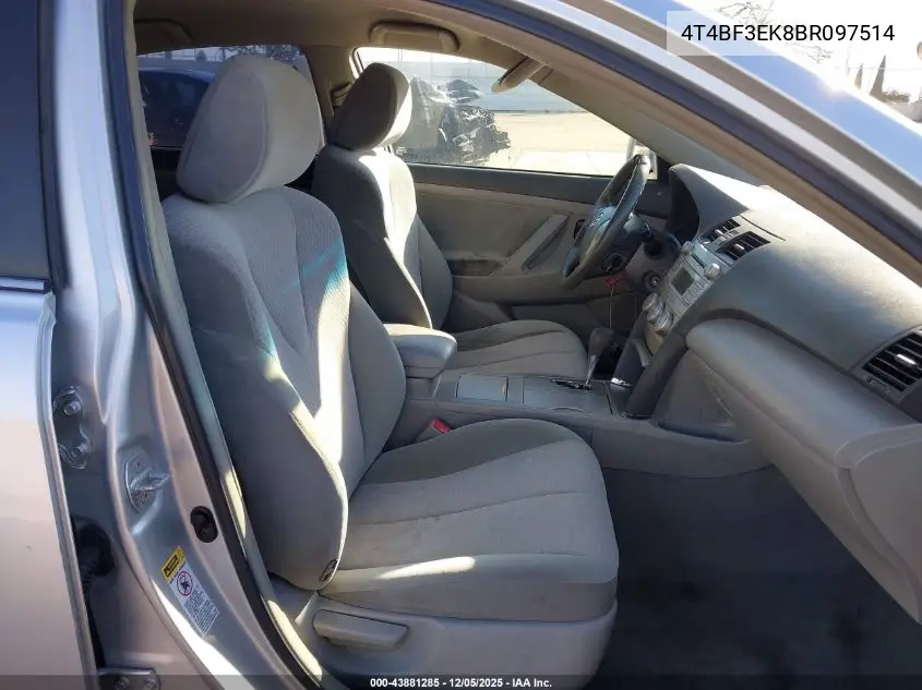 4T4BF3EK8BR097514 2011 Toyota Camry Le