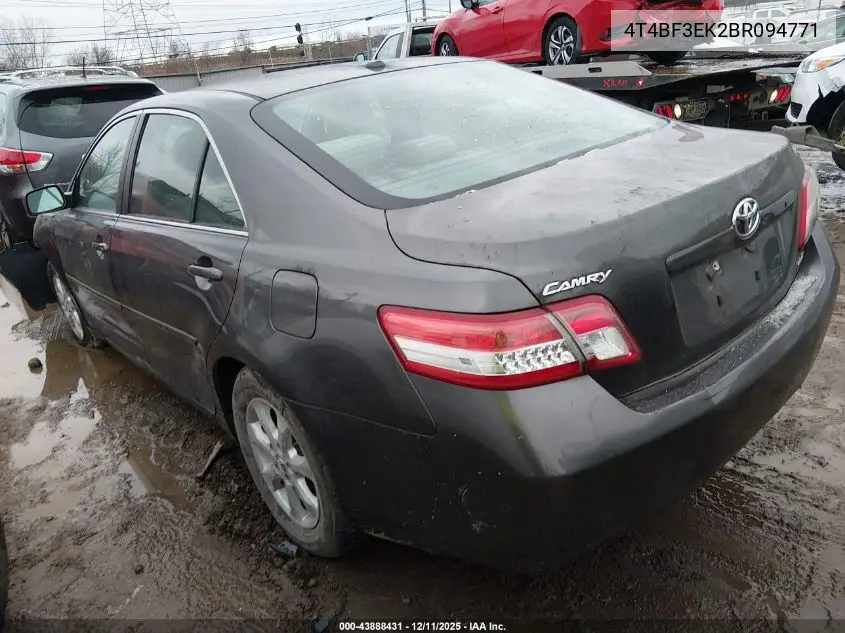 4T4BF3EK2BR094771 2011 Toyota Camry Le