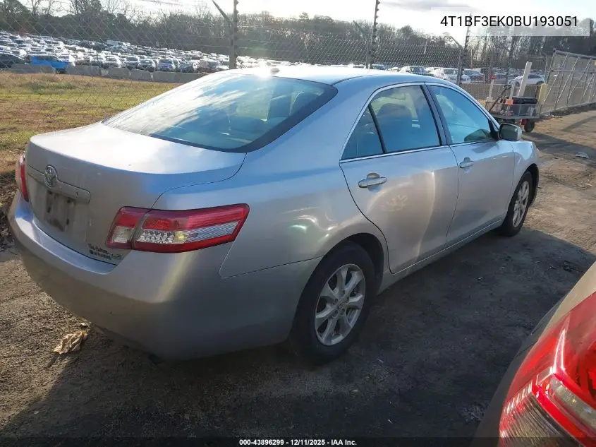 4T1BF3EK0BU193051 2011 Toyota Camry Le