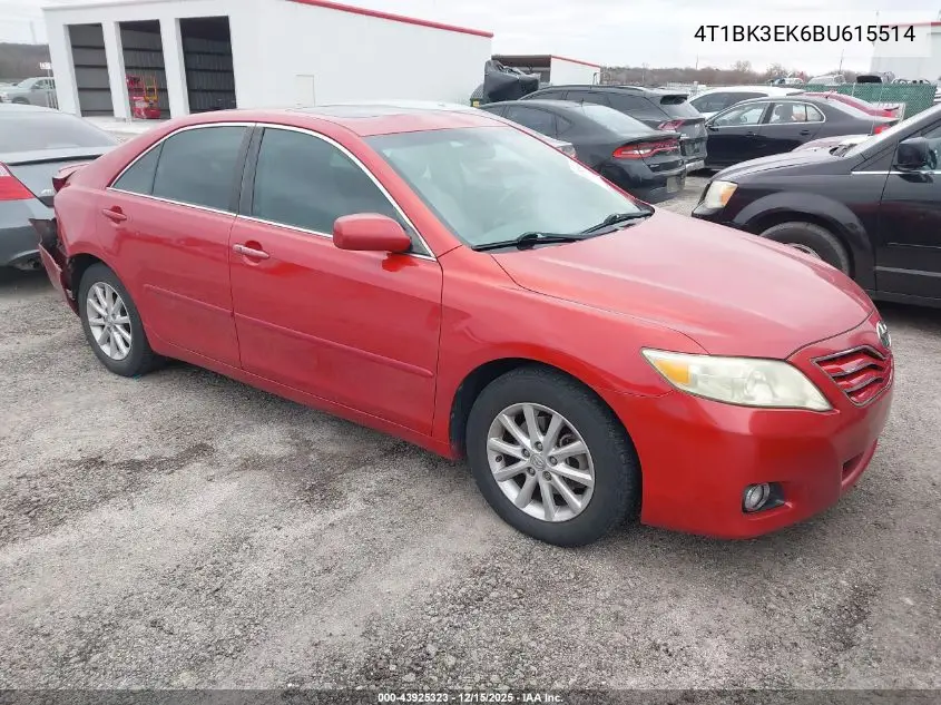 4T1BK3EK6BU615514 2011 Toyota Camry Xle V6