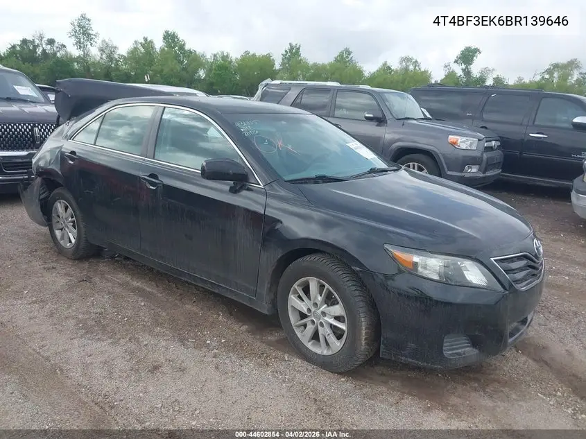 4T4BF3EK6BR139646 2011 Toyota Camry Le