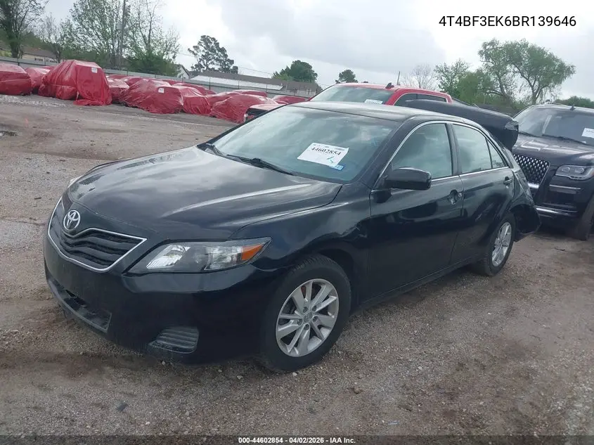 4T4BF3EK6BR139646 2011 Toyota Camry Le