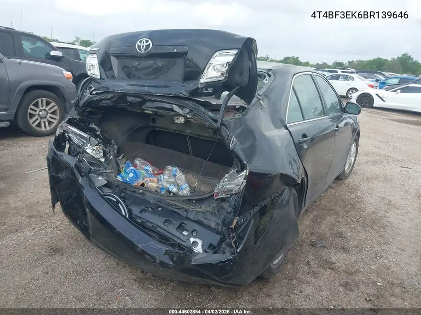 4T4BF3EK6BR139646 2011 Toyota Camry Le