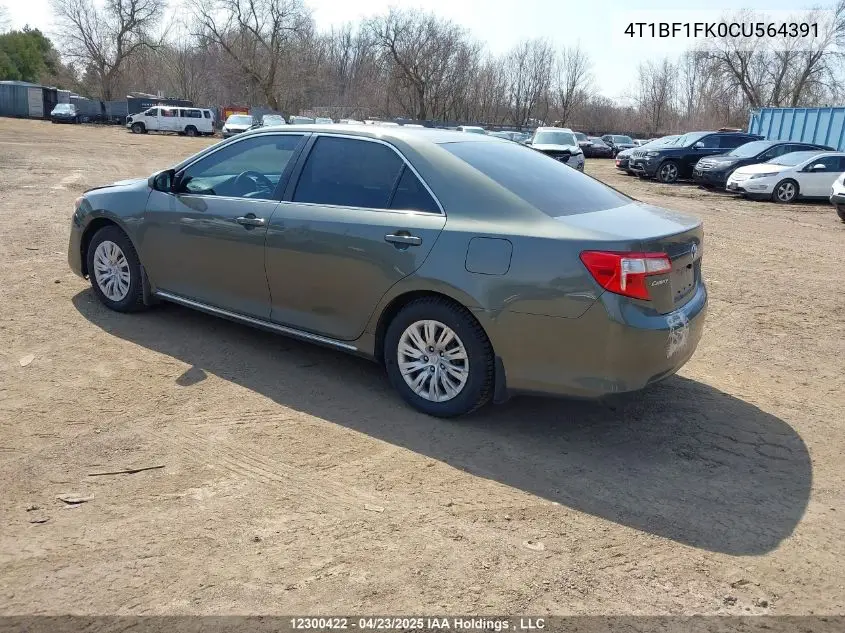 4T1BF1FK0CU564391 2012 Toyota Camry Le