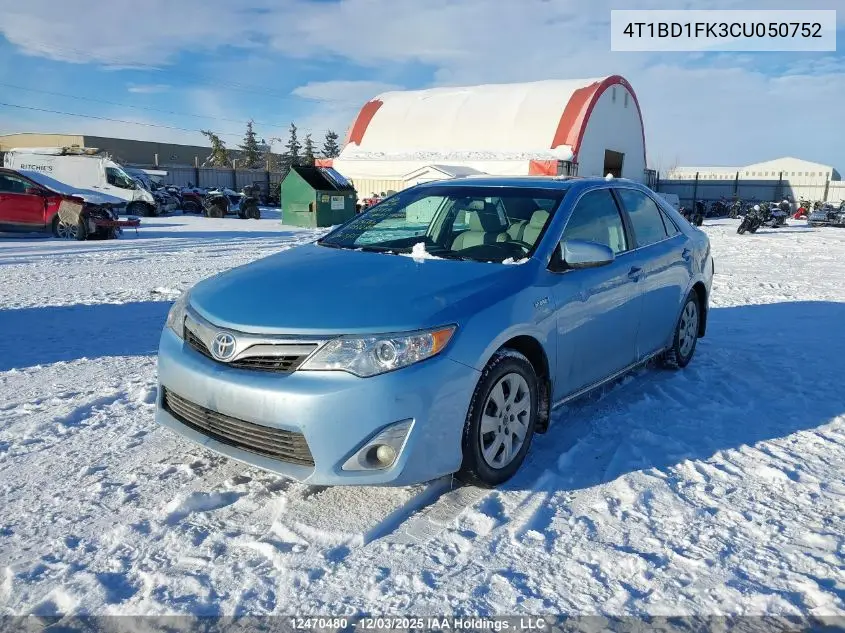4T1BD1FK3CU050752 2012 Toyota Camry Hybrid Xle