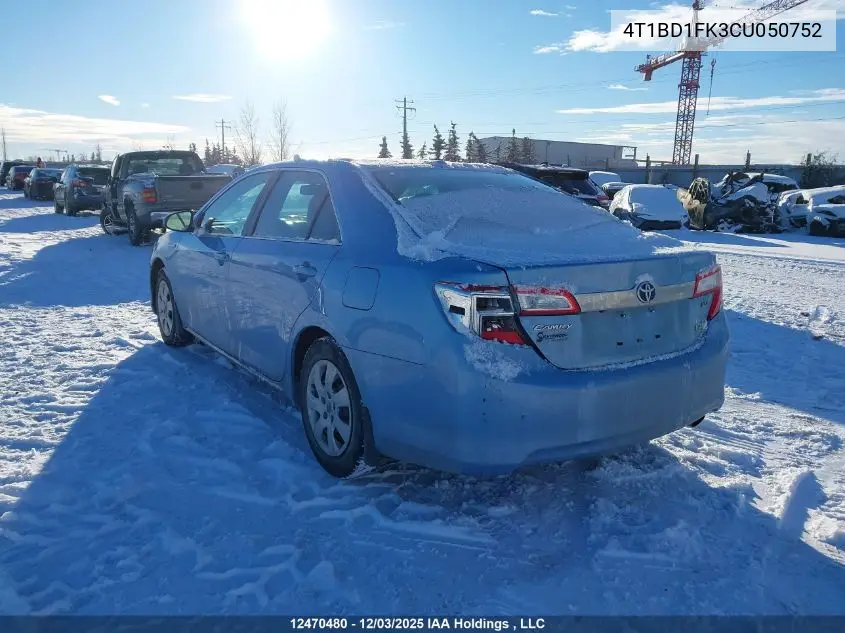 4T1BD1FK3CU050752 2012 Toyota Camry Hybrid Xle