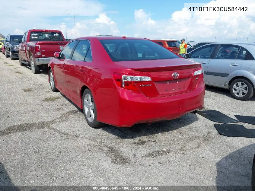 4T1BF1FK3CU584442 2012 Toyota Camry Se