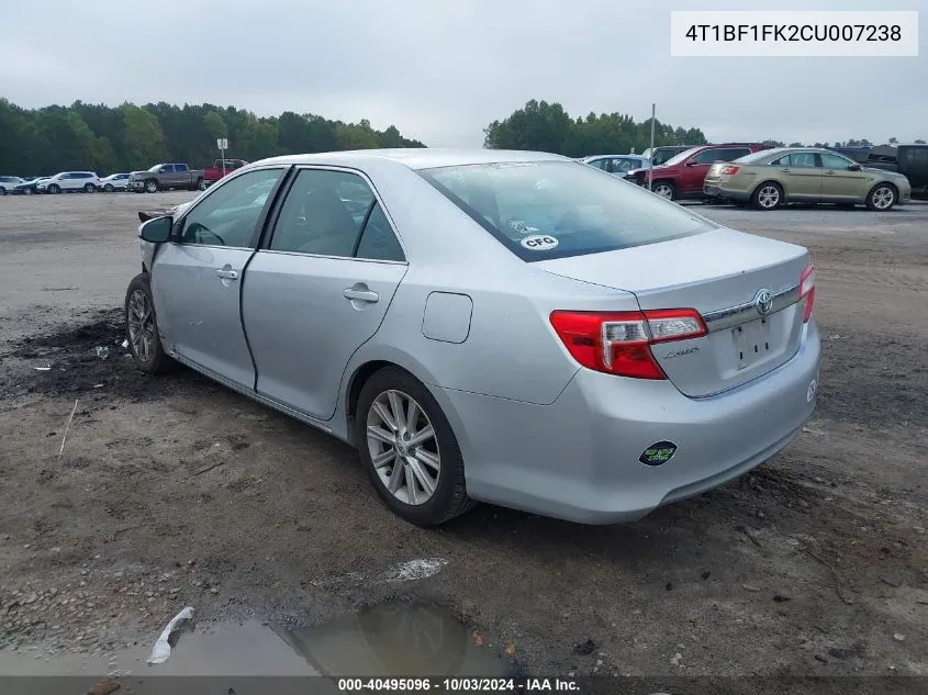 4T1BF1FK2CU007238 2012 Toyota Camry Xle