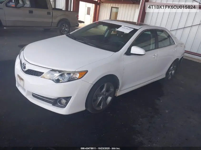 4T1BK1FK6CU015824 2012 Toyota Camry Se V6