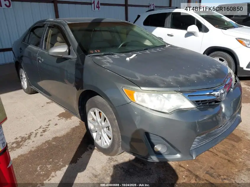 4T4BF1FK5CR160850 2012 Toyota Camry Le