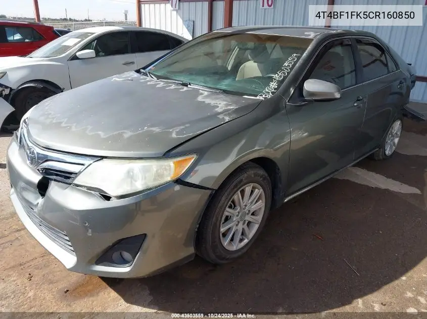 4T4BF1FK5CR160850 2012 Toyota Camry Le