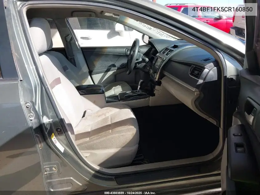 4T4BF1FK5CR160850 2012 Toyota Camry Le