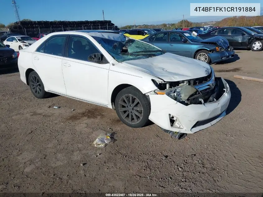 4T4BF1FK1CR191884 2012 Toyota Camry Xle