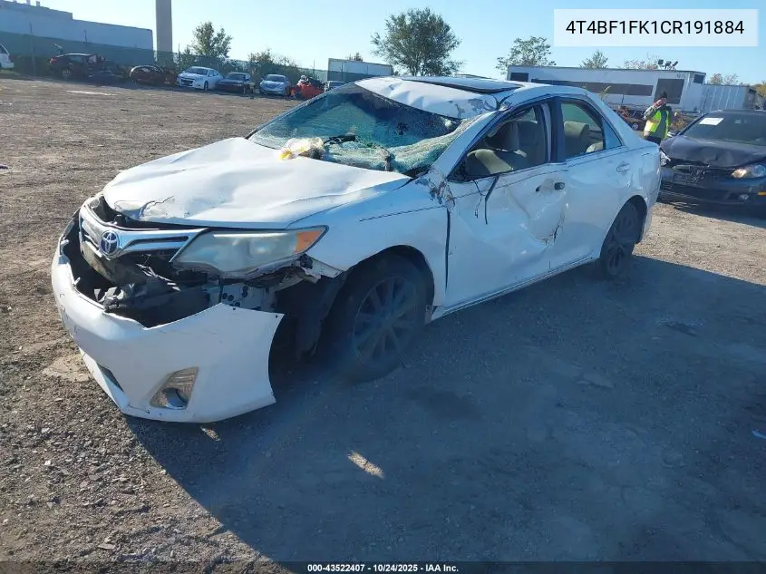 4T4BF1FK1CR191884 2012 Toyota Camry Xle