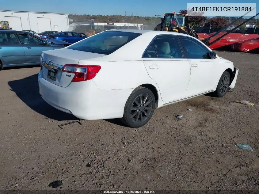 4T4BF1FK1CR191884 2012 Toyota Camry Xle