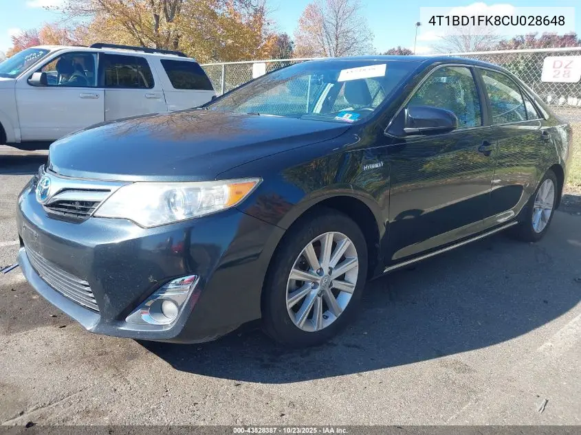 4T1BD1FK8CU028648 2012 Toyota Camry Hybrid Xle