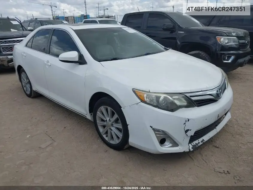 4T4BF1FK6CR247351 2012 Toyota Camry Xle