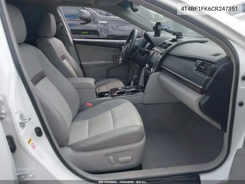 4T4BF1FK6CR247351 2012 Toyota Camry Xle