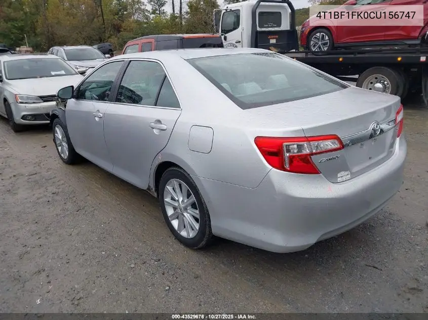4T1BF1FK0CU156747 2012 Toyota Camry Xle